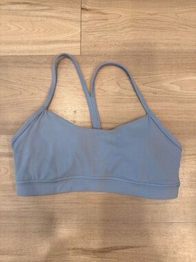 lululemon athletica flow Y  Sports Bra, light blue, size 8